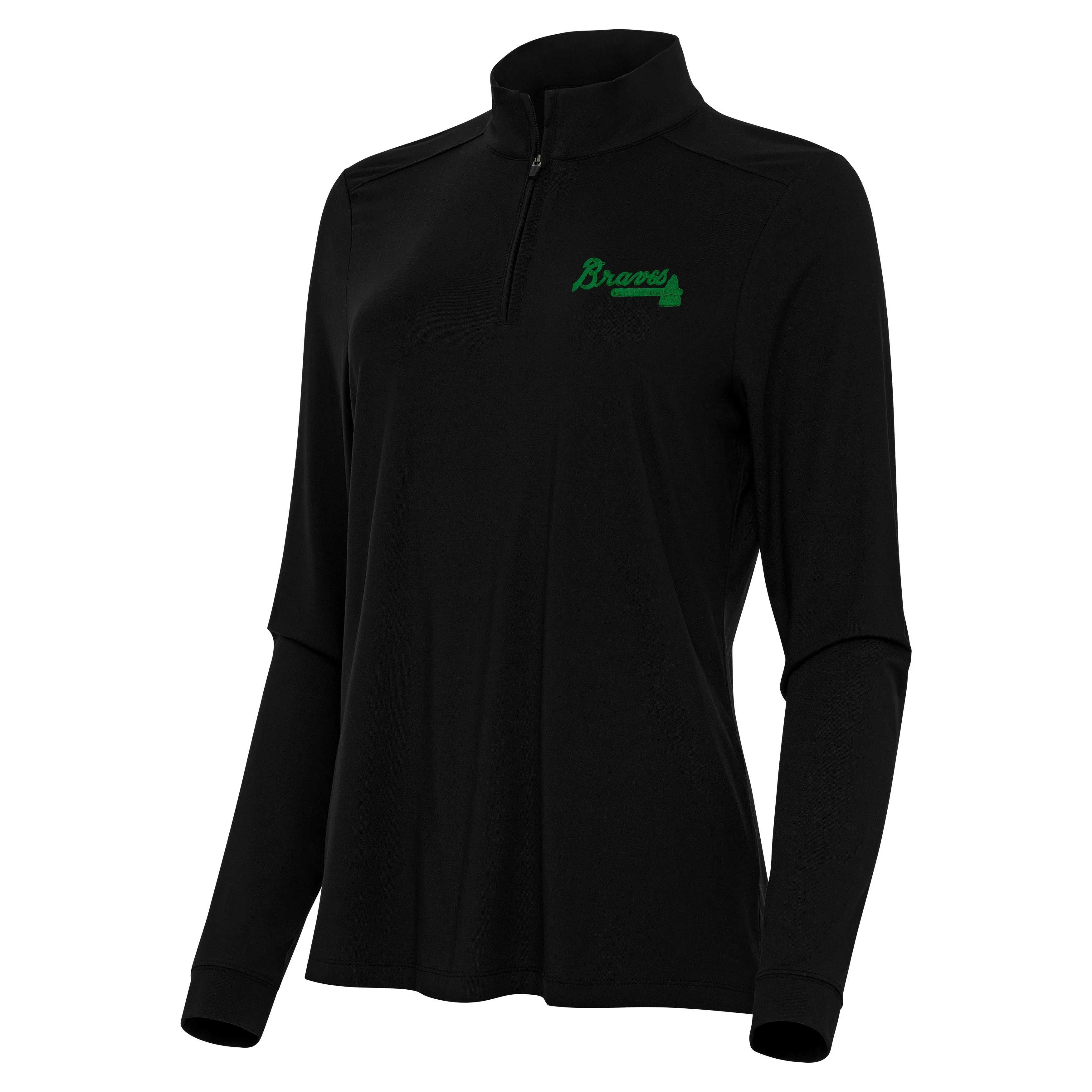 Atlanta Braves Womens Intent St Patricks Day Quarter Zip Pullover - Image 3