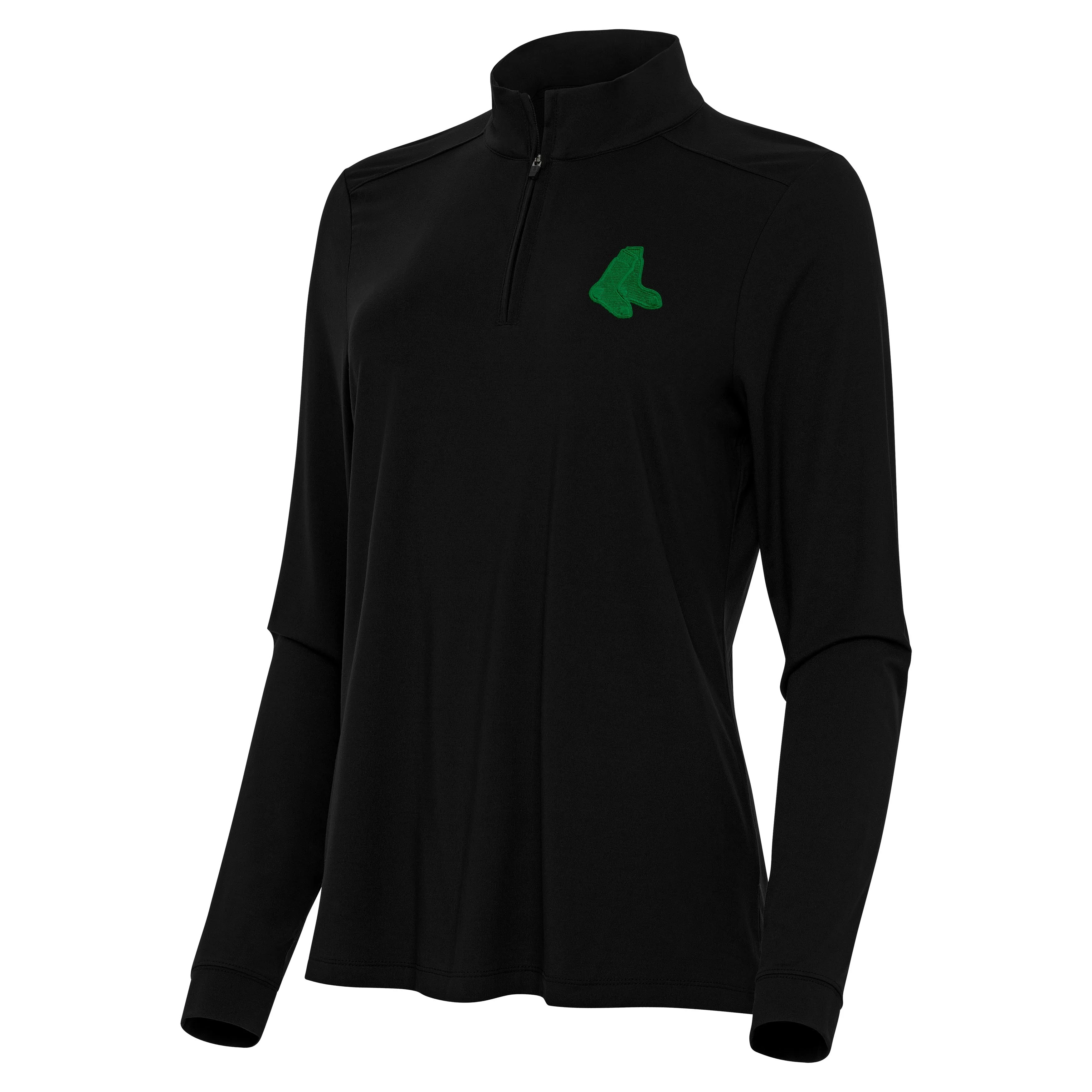 Boston Red Sox Womens Intent St Patricks Day Quarter Zip Pullover - Image 3