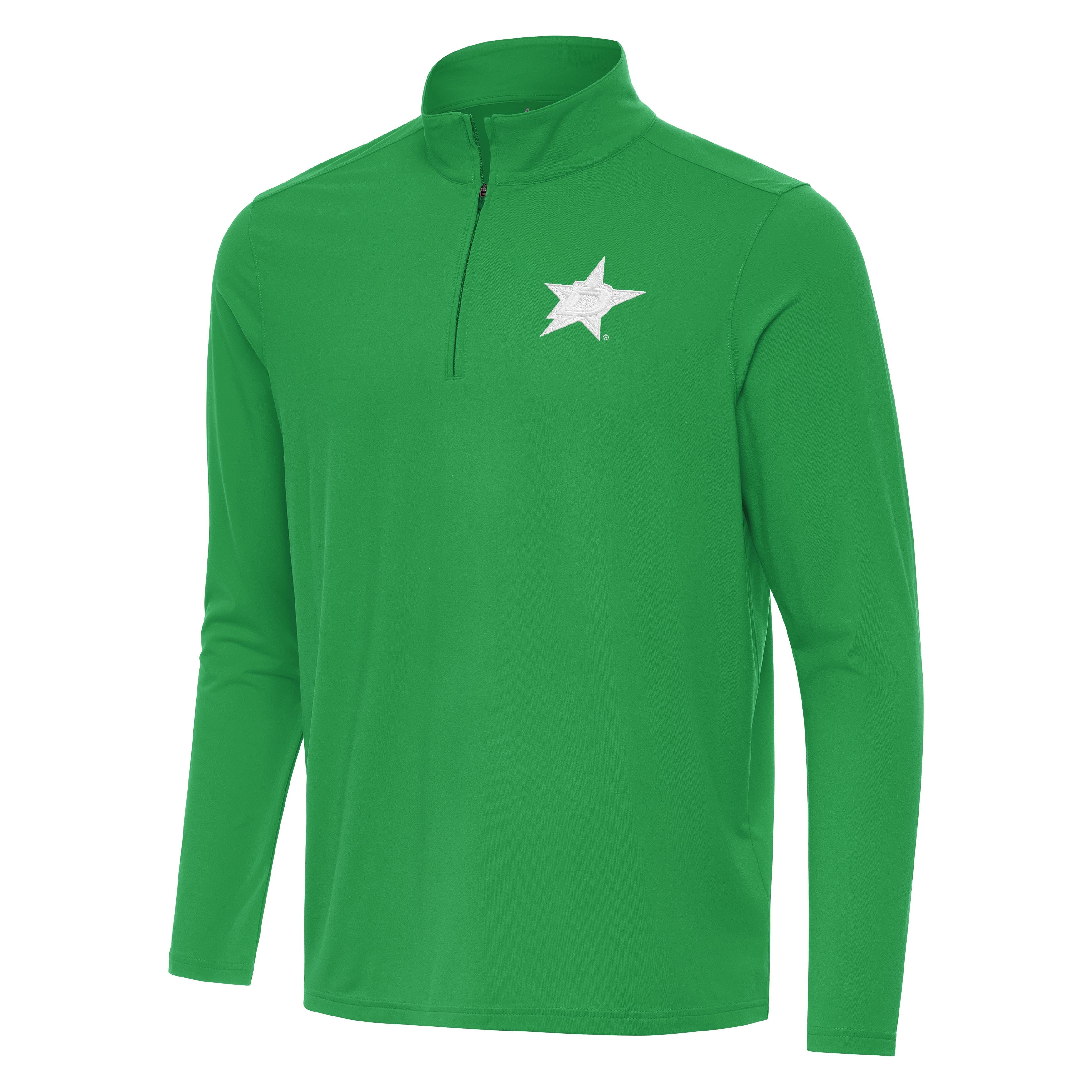 Dallas Stars Intent St Patricks Day White Logo Quarter Zip Pullover