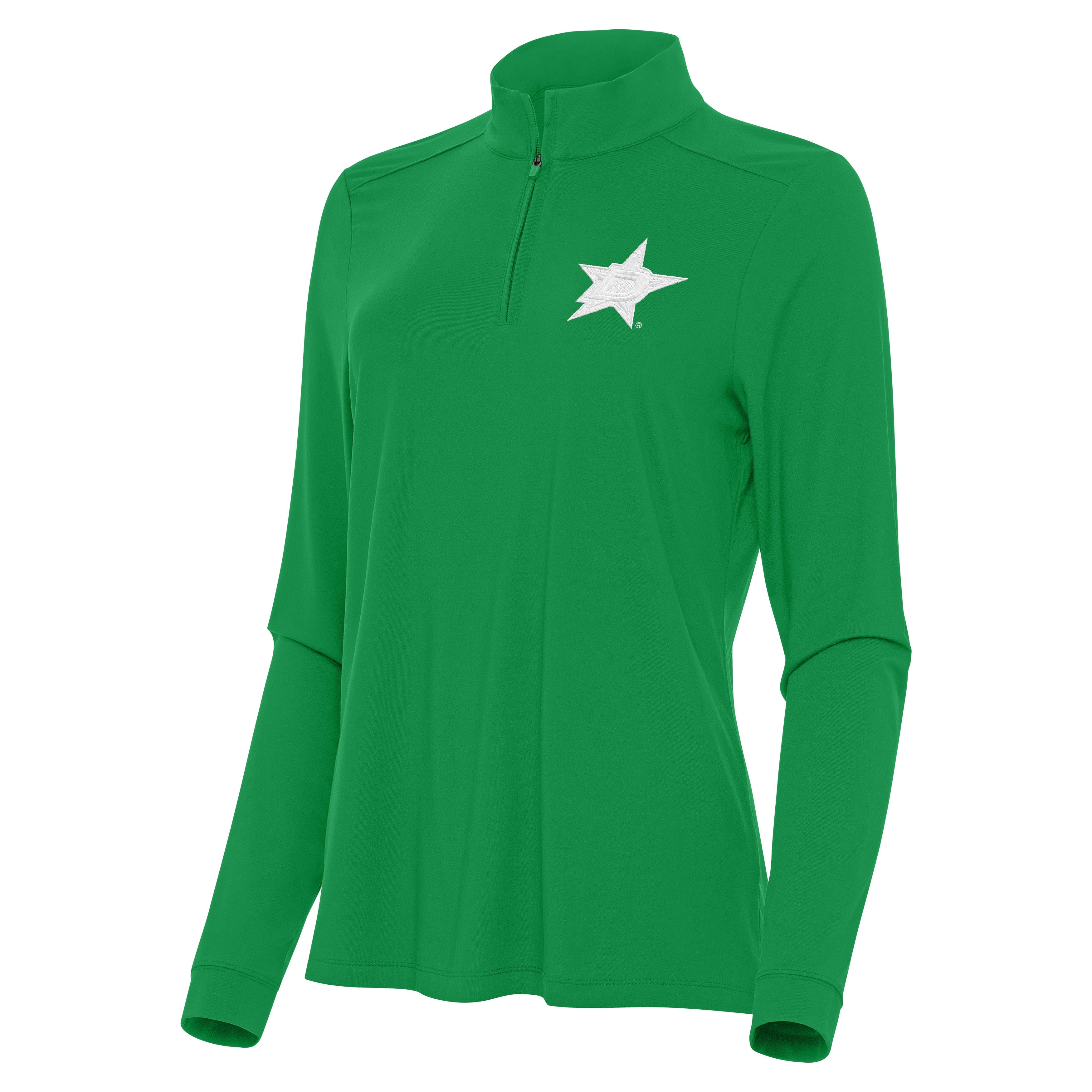 Dallas Stars Womens Intent St Patricks Day White Logo Quarter Zip Pullover