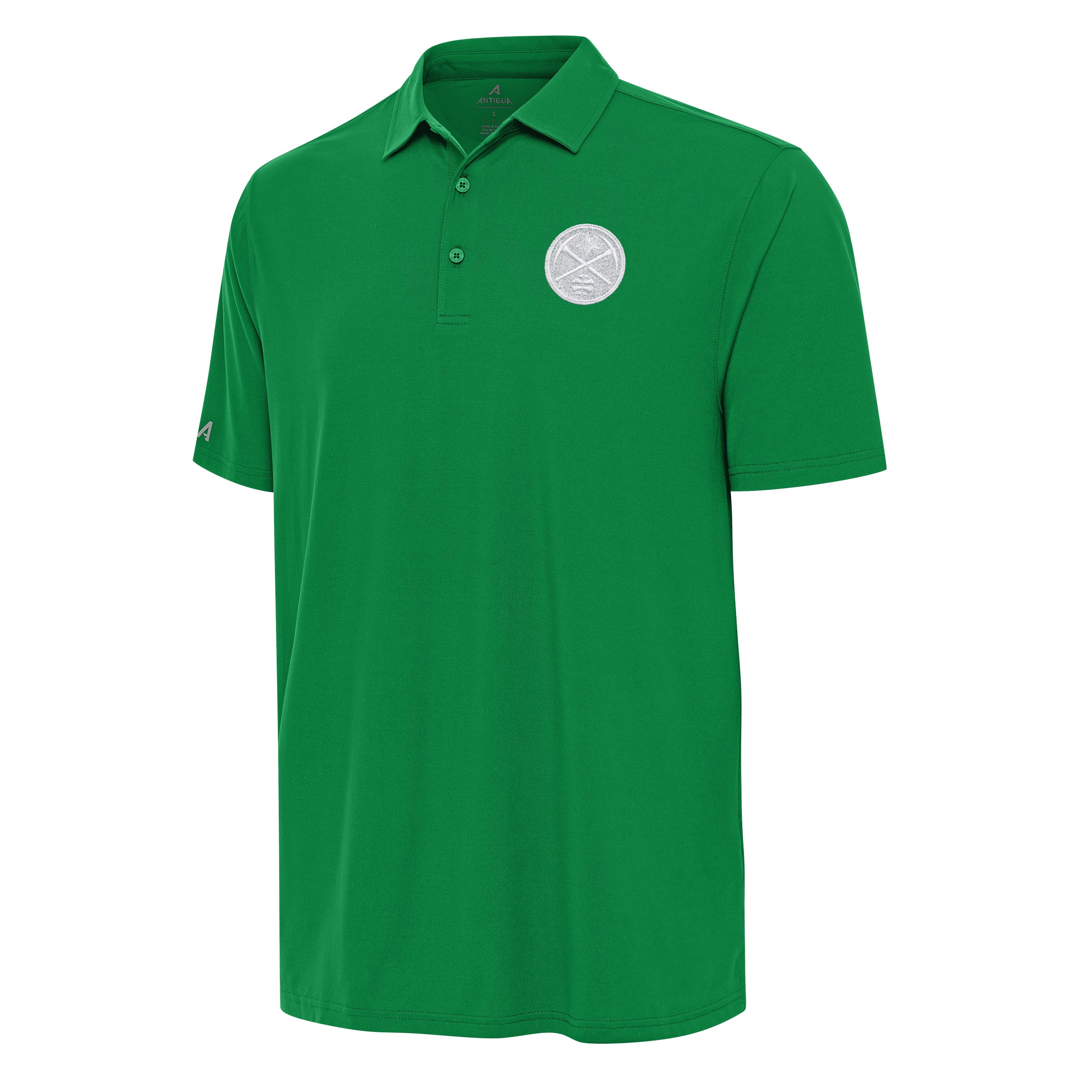Denver Nuggets Era St Patricks Day White Logo Polo