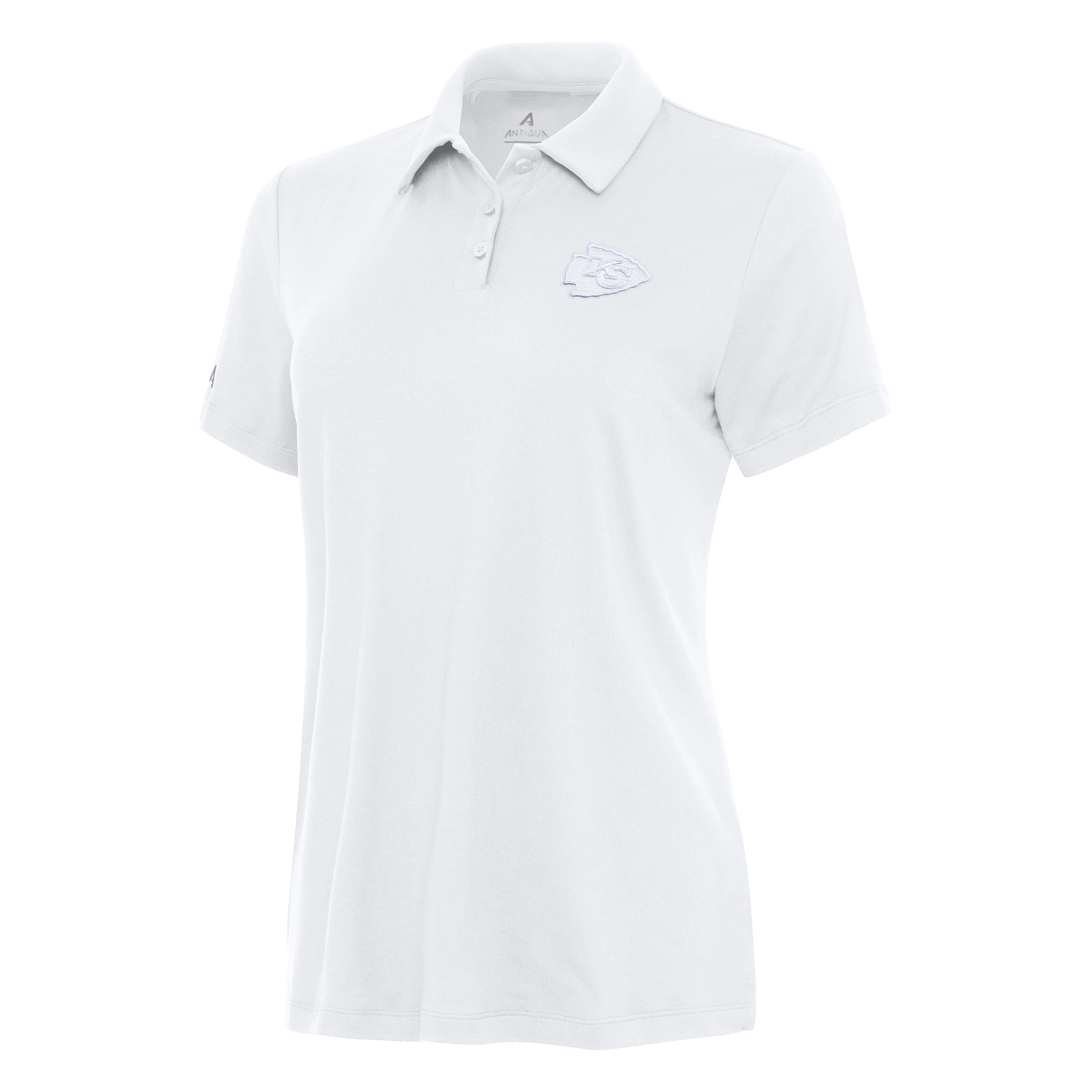 Kansas City Chiefs Womens Reprocess White Logo Polo
