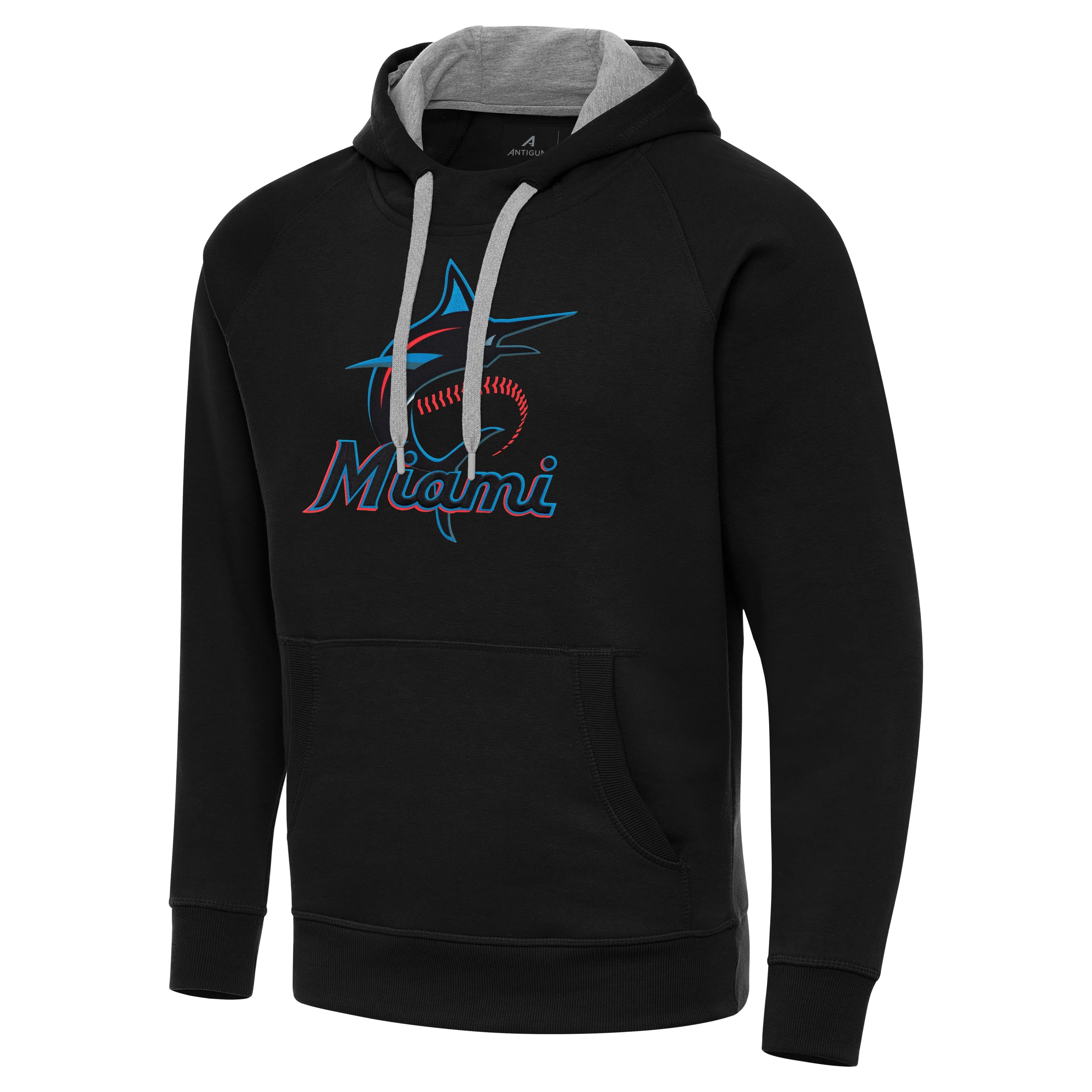 Miami Marlins Victory Full Front Logo Pullover Hood
