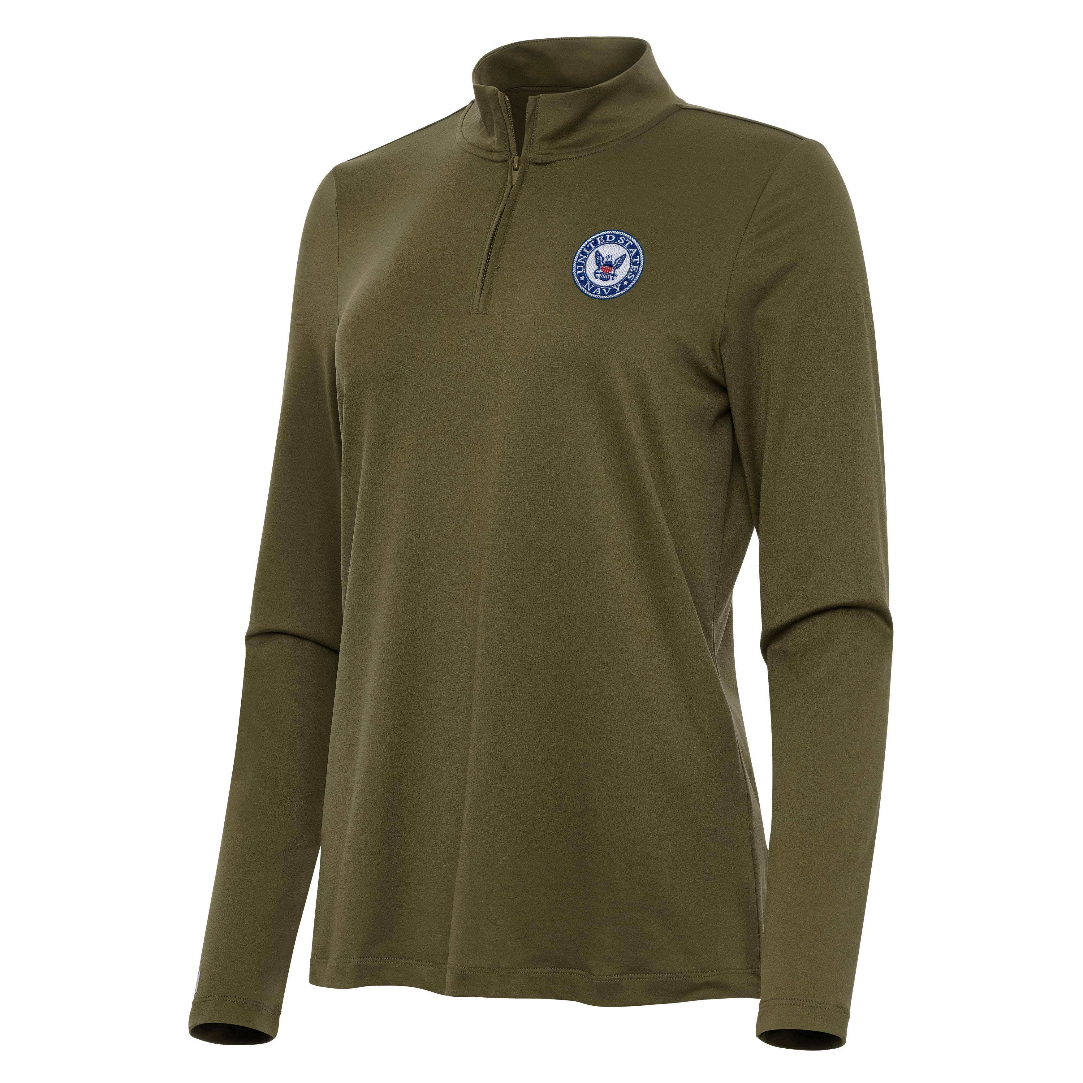 Navy Womens Reprocess Quarter Zip Pullover - Image 7
