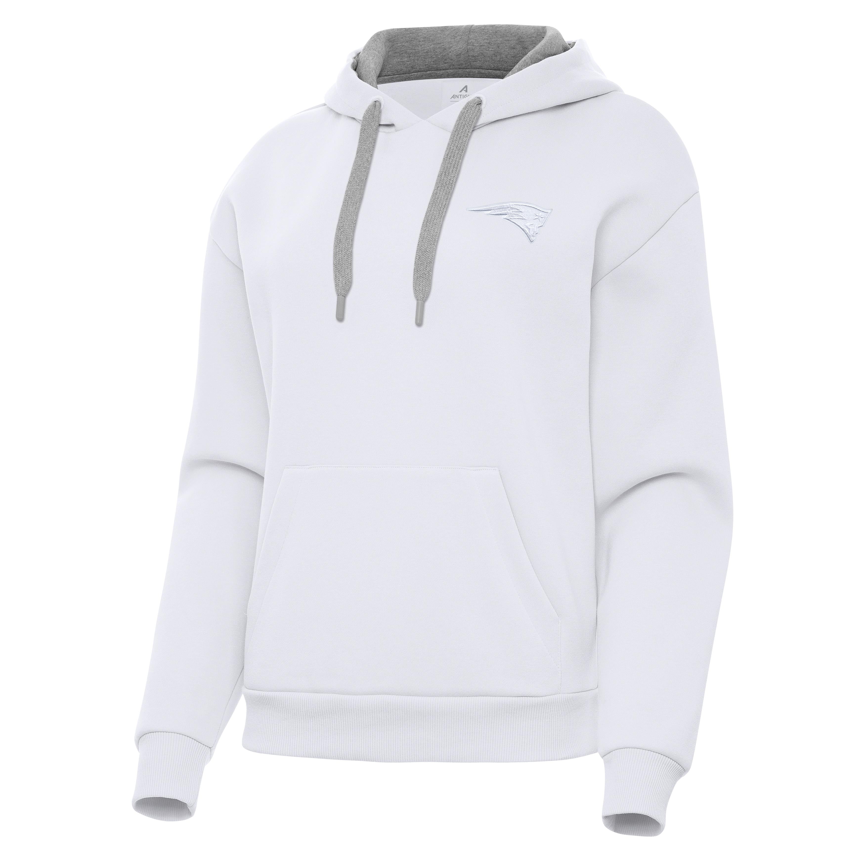 New England Patriots Womens Victory White Logo Pullover Hood