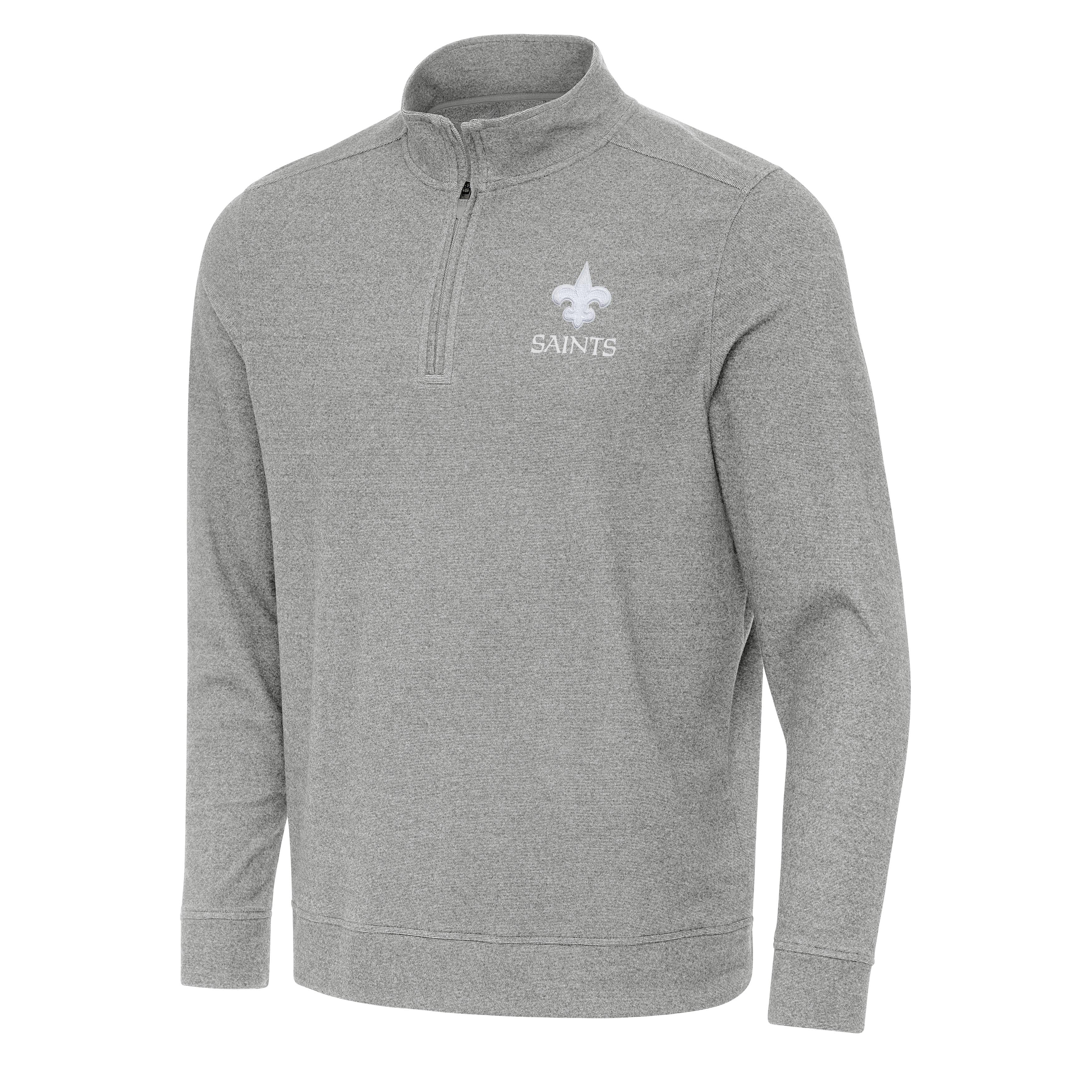 New Orleans Saints Subtle White Logo Quarter Zip Mock