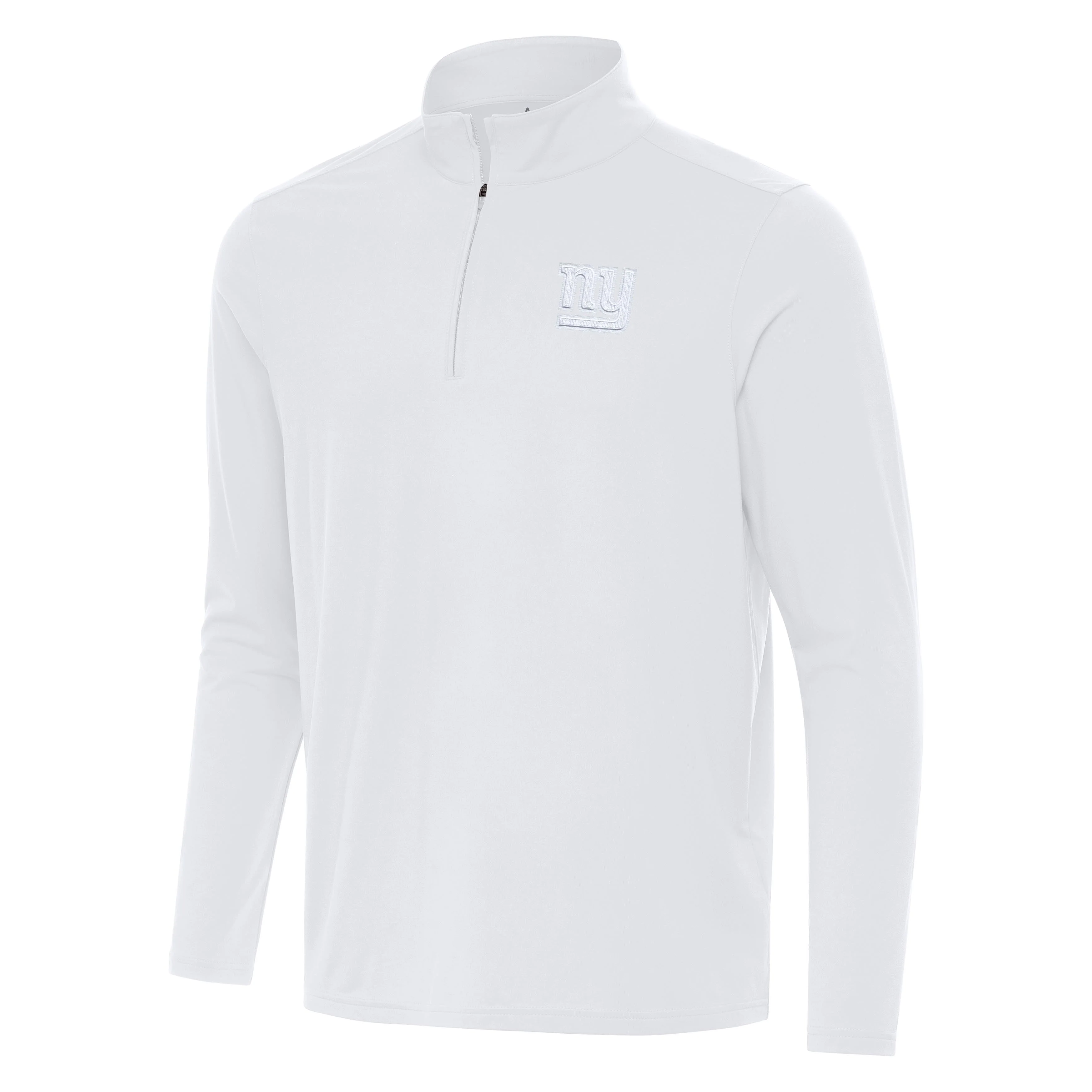 New York Giants Intent White Logo Quarter Zip Pullover
