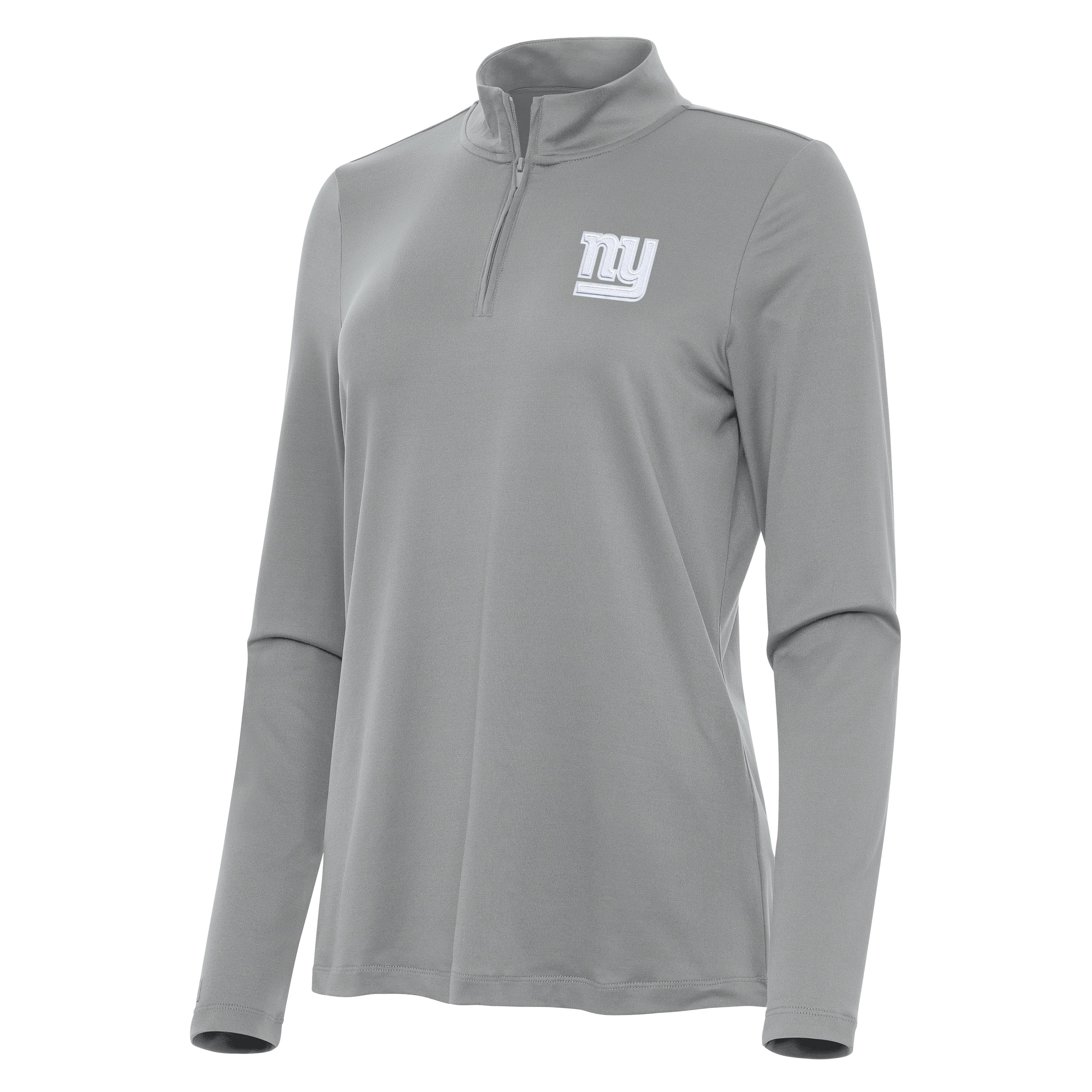 New York Giants Womens Reprocess White Logo Quarter Zip Pullover - Image 3