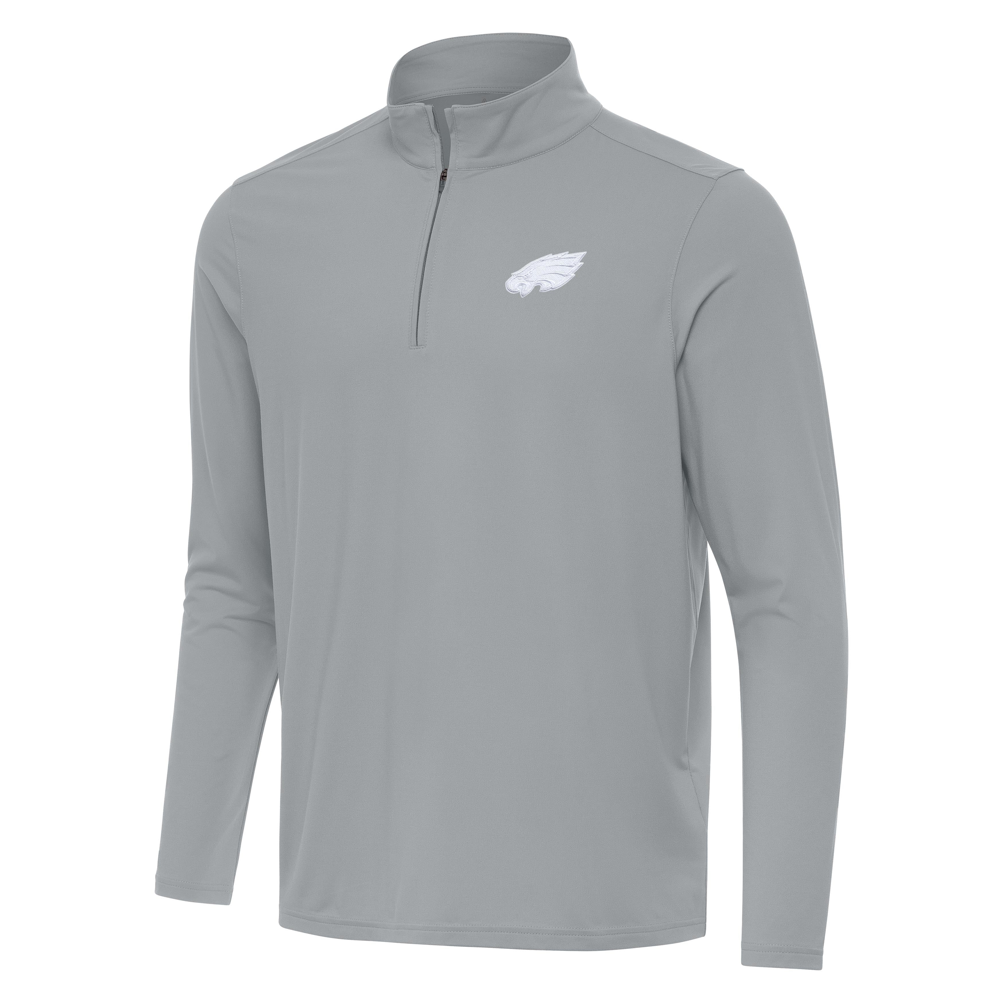 Philadelphia Eagles Intent White Logo Quarter Zip Pullover - Image 3