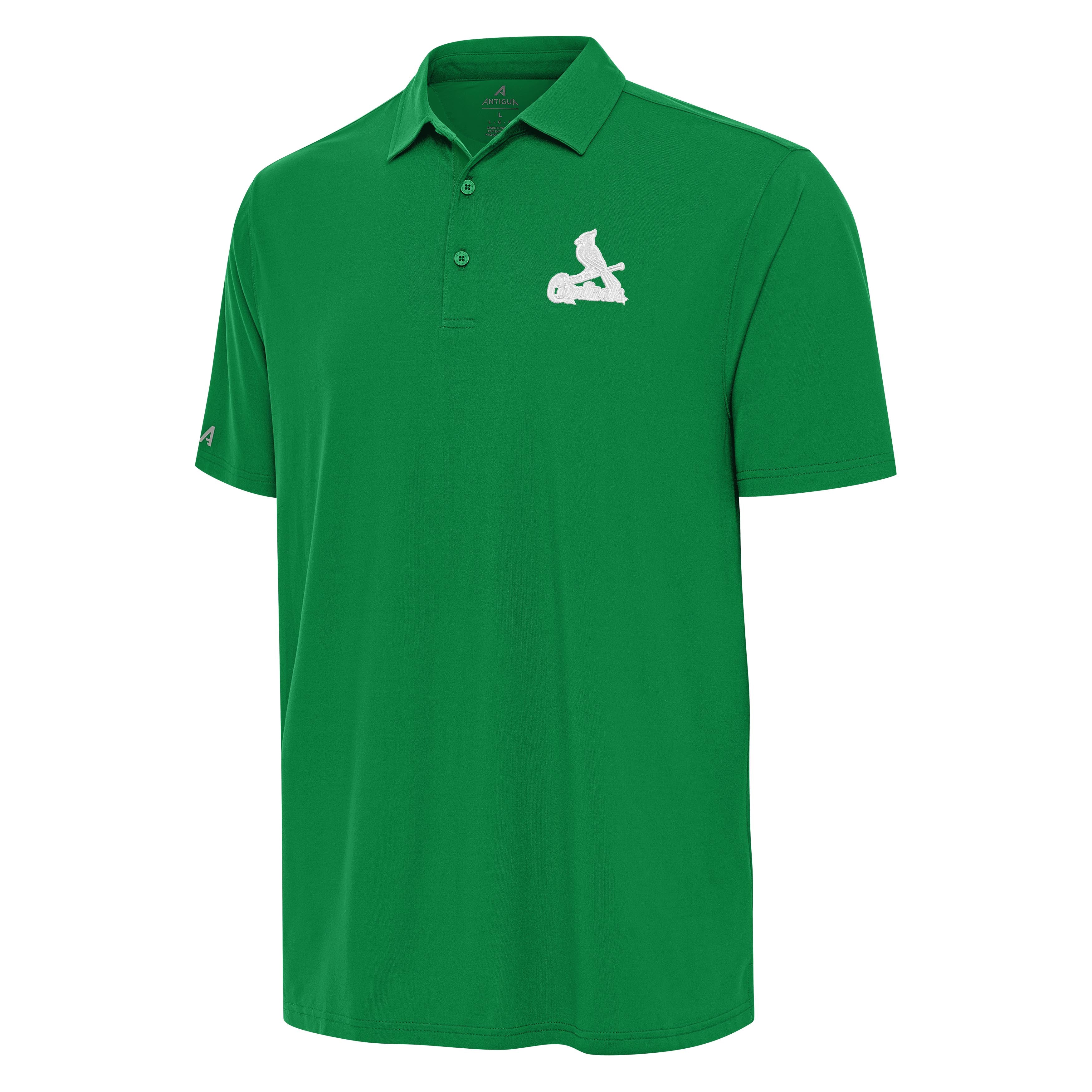 St Louis Cardinals Era St Patricks Day White Logo Polo