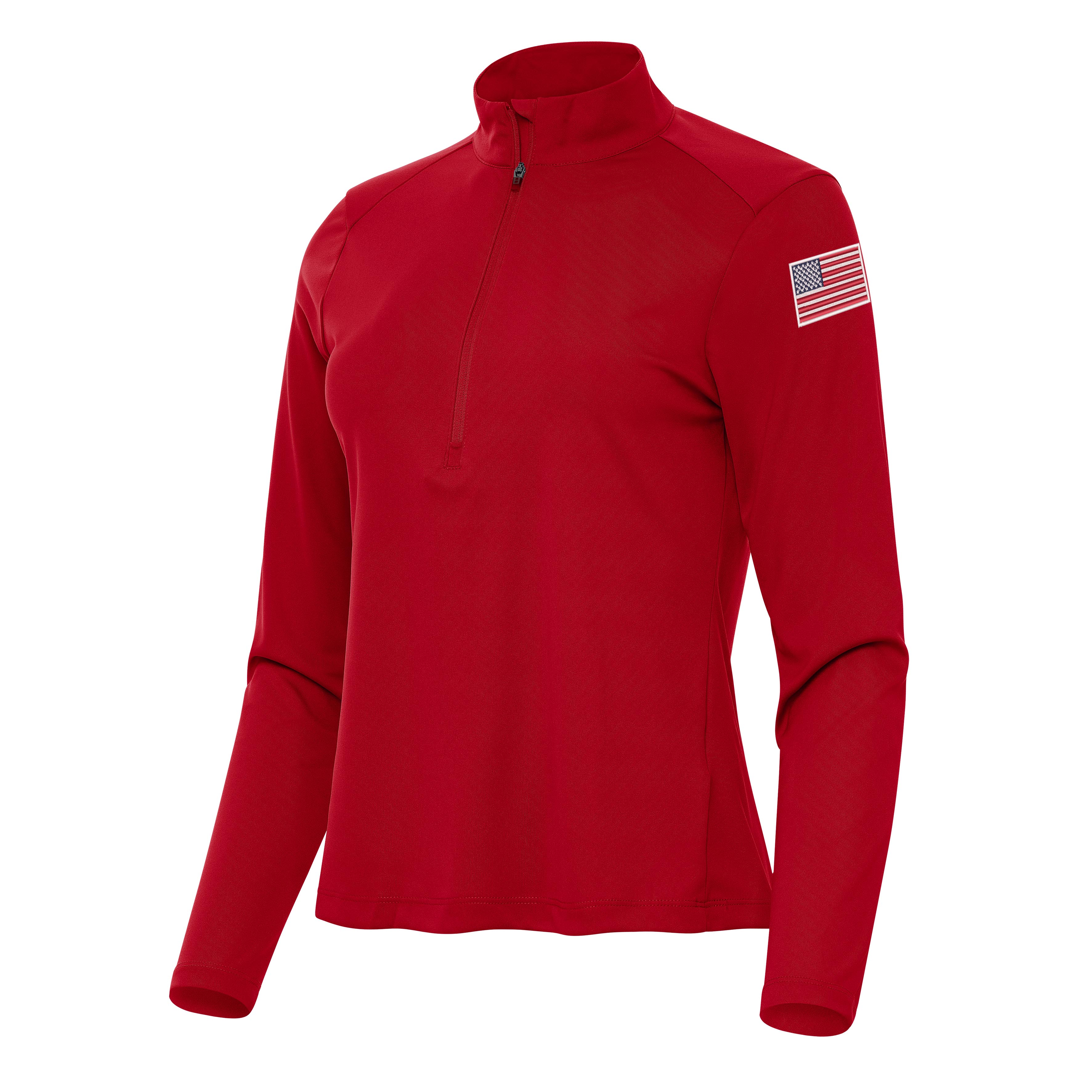 US Flag Left Sleeve Womens Tribute Quarter Zip Pullover - Image 3